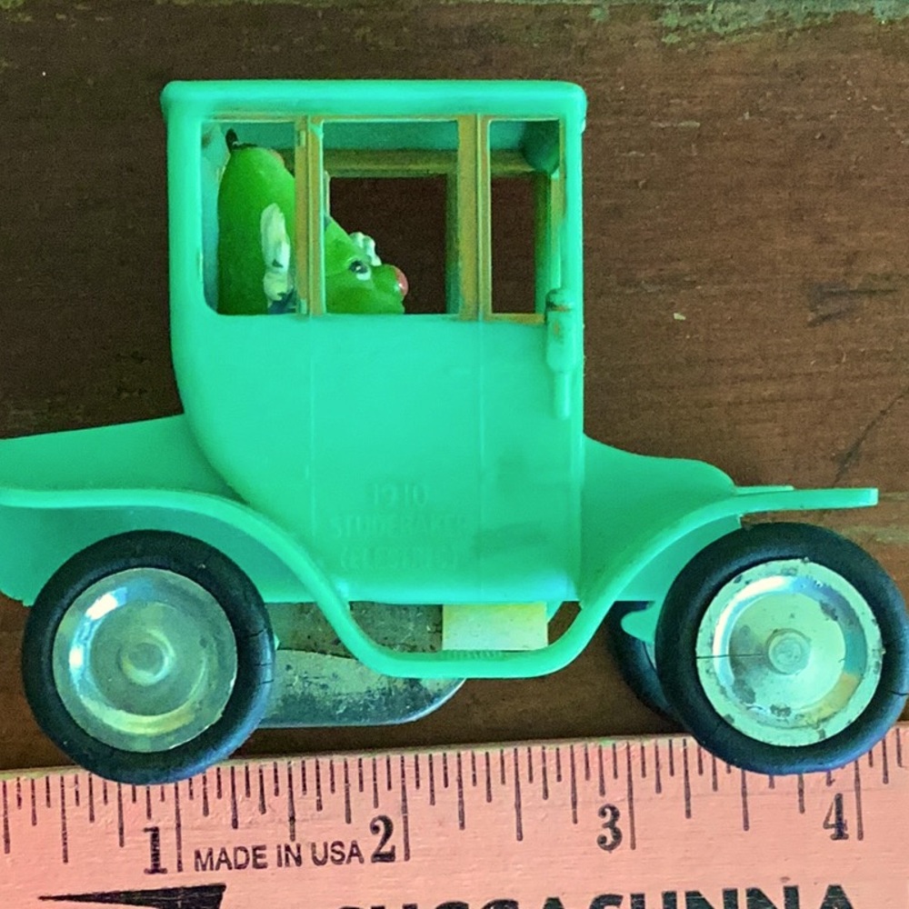 1910 Green Studebaker Plastic Electric Toy Car Vintage